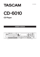 Tascam CD-6010 - Owners Manual